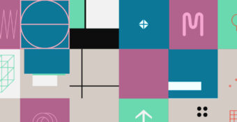 Abstract blog header with goemetric square pattern