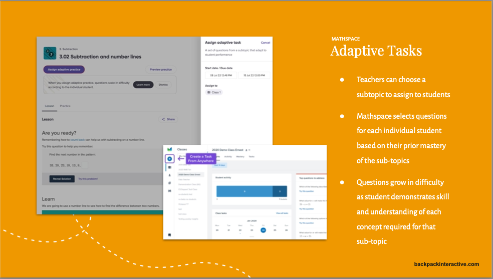 Mathspace offers adaptive learning content for students, a critical feature in UX design for education.
